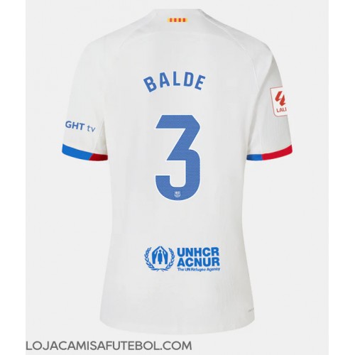 Camisa de Futebol Barcelona Alejandro Balde #3 Equipamento Secundário Mulheres 2023-24 Manga Curta